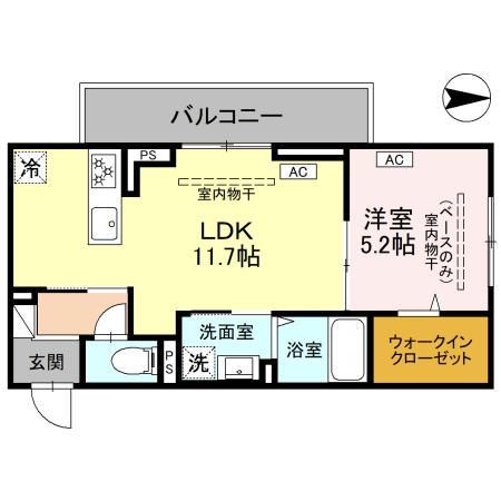 メゾン楓の木(1LDK/3階)の間取り写真