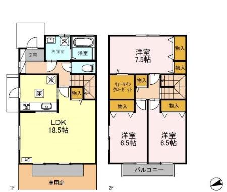 ウィルコート長坂台(3LDK)の間取り写真