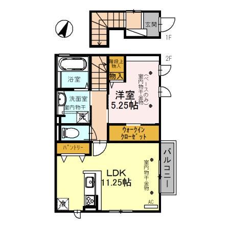 ル・レクチェV(1LDK/2階)の間取り写真