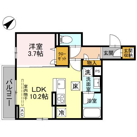 LE LIEN(1LDK/1階)の間取り写真