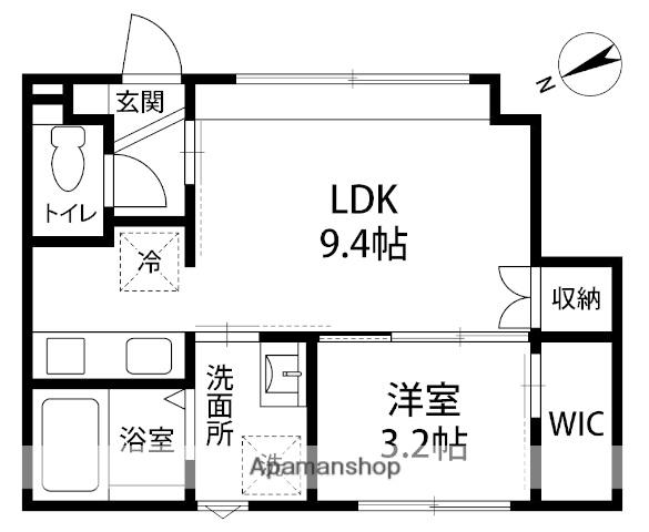ヴィラ・セレーノ光が丘(1LDK/1階)の間取り写真