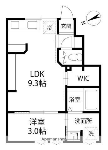 ヴィラ・セレーノ光が丘(1LDK/1階)の間取り写真