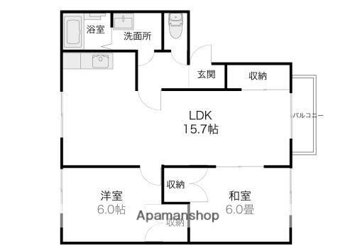 ひまわりハイツ467(2LDK/1階)の間取り写真