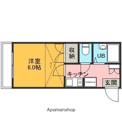 イエロー・モナーク(1K/2階)の間取り写真