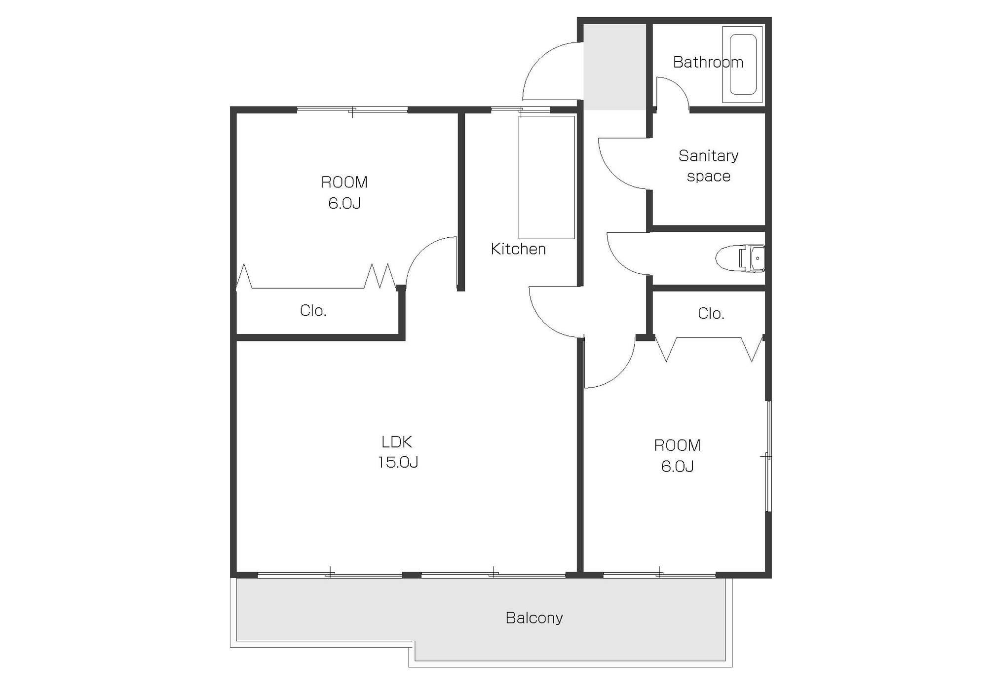 パルコ玉川35(2LDK/6階)の間取り写真