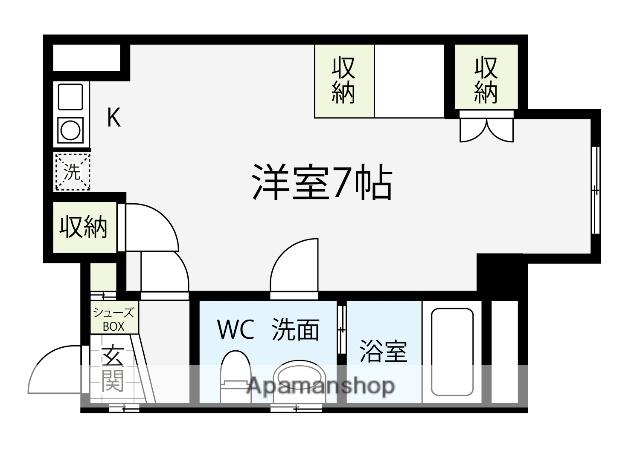 ロアール長町(1K/1階)の間取り写真
