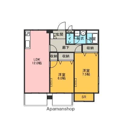 COMODO KANAZAWA EKIMAE (2LDK/5階)の間取り写真