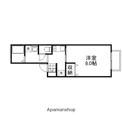 ヴェルナティオ(1K/1階)の間取り写真