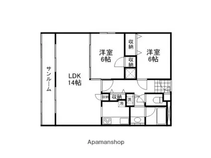 ファーストレーベン昭和町(2LDK/10階)の間取り写真