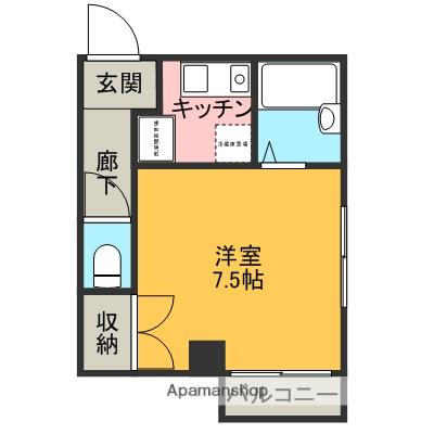 FONTE六枚(1K/4階)の間取り写真