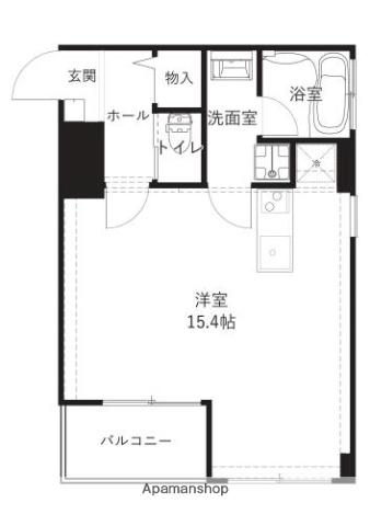 サンク・アムール(ワンルーム/6階)の間取り写真