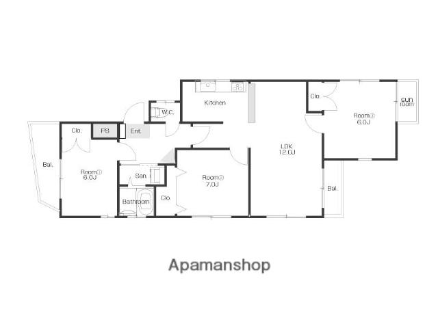 メゾン横山(3LDK/4階)の間取り写真