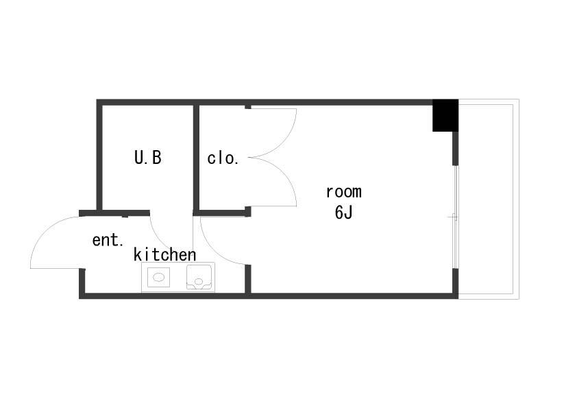 サンライズ山善(1K/6階)の間取り写真