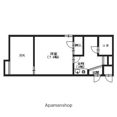 サンライズ山善(1K/3階)の間取り写真