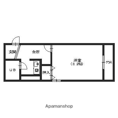 サンライズ山善(1K/3階)の間取り写真