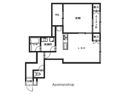 トワイライト広小路(1LDK/3階)の間取り写真