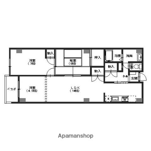 泉野リブライフ(2LDK/3階)の間取り写真