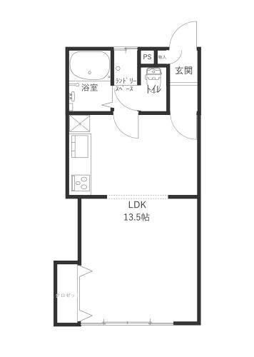 リバー浅ノ川(ワンルーム/2階)の間取り写真