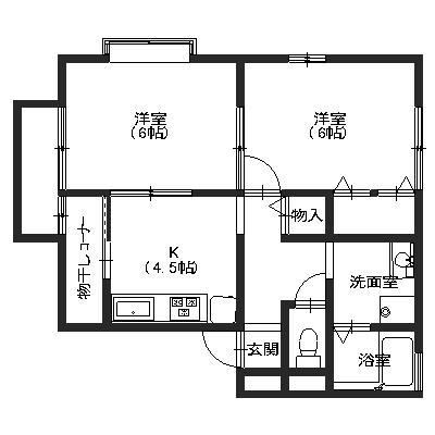 シャルム17(2K/2階)の間取り写真