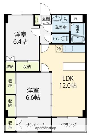 リアライズ金沢西Ⅰ(2LDK/3階)の間取り写真