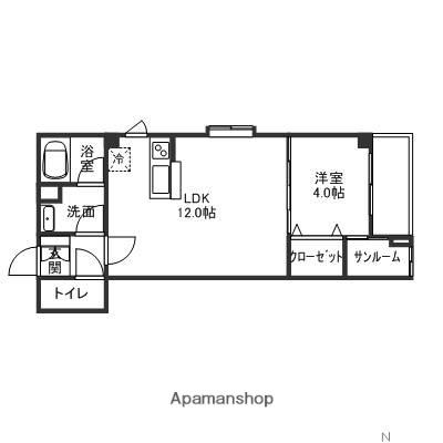 AMANCIEL泉が丘(1LDK/2階)の間取り写真