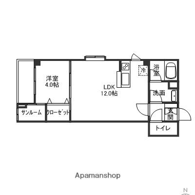AMANCIEL泉が丘(1LDK/2階)の間取り写真