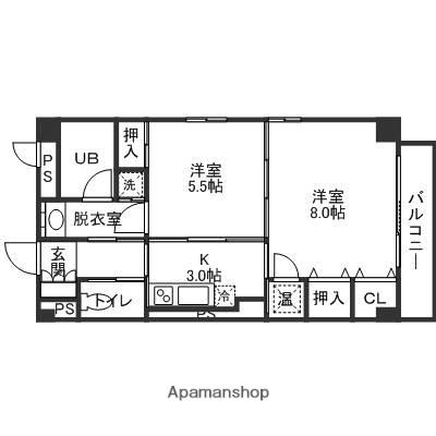ファーストレーベン六枚ANNEX(1LDK/4階)の間取り写真