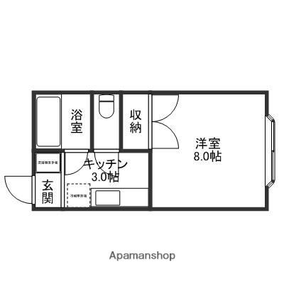 ハミルトンの家(1K/2階)の間取り写真