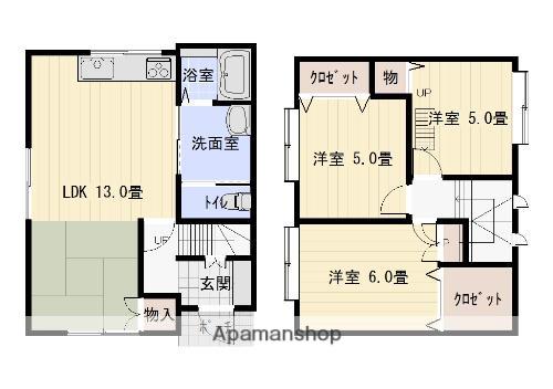 ＩＲいしかわ鉄道 金沢駅 バス乗車時間：35分 円光寺バス停バス停で下車 徒歩3分 2階建 築19年(3LDK)の間取り写真