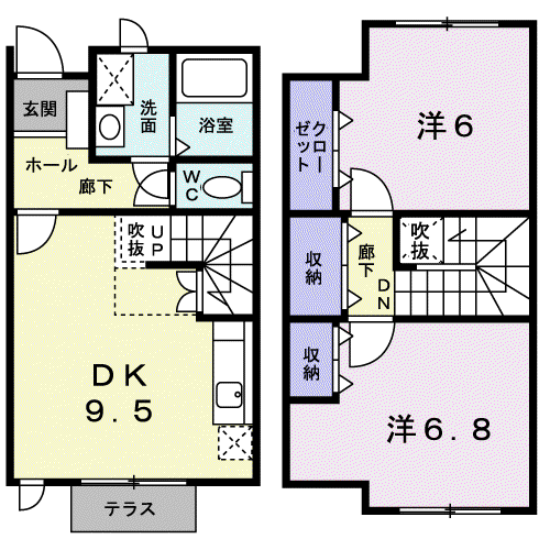 AGURI2002Ⅱ(2DK/1階)の間取り写真