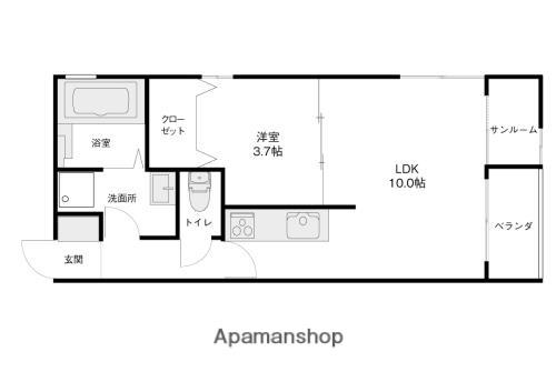 カサ・ビセンス(1LDK/2階)の間取り写真