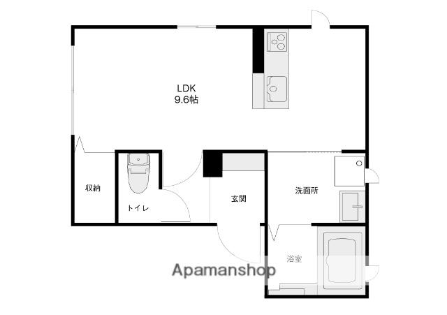 クラリス野町(ワンルーム/1階)の間取り写真
