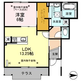 モデラートブリーズ(1LDK/1階)の間取り写真