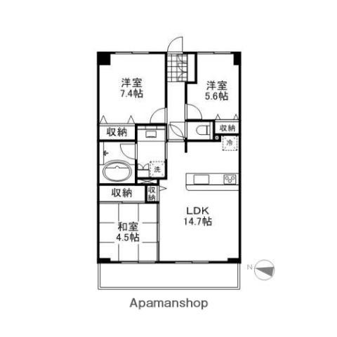ファスタージュ泉が丘サーモス(3LDK/3階)の間取り写真