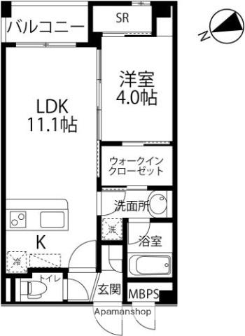 AMANCIEL金沢駅前(1LDK/5階)の間取り写真