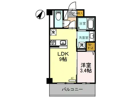 グランアネシス金澤(1LDK/5階)の間取り写真