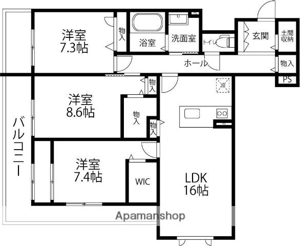 マストテラス金沢泉が丘(3LDK/3階)の間取り写真