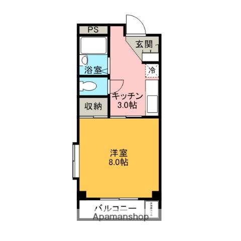 オーハイム赤坂(1K/1階)の間取り写真