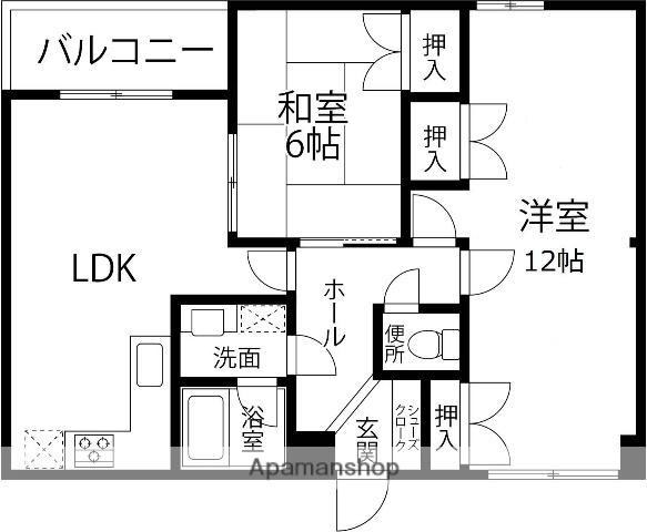 GRAND SUNPIA(2LDK/2階)の間取り写真