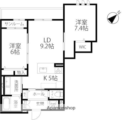 ACOUSTIC HILLS(2LDK/3階)の間取り写真
