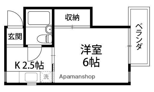 プラウド弥生(1K/2階)の間取り写真