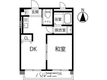 TSUKI TO ICHIBANBOSHI(1DK/4階)の間取り写真