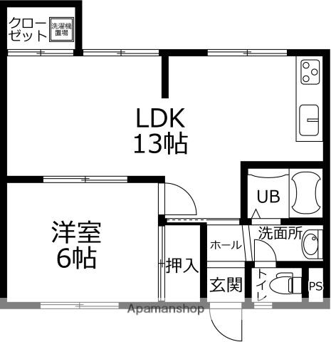 ジュリエッタ(1LDK/1階)の間取り写真