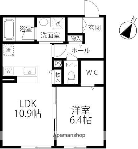 GRACE KANOA西泉(1LDK/1階)の間取り写真