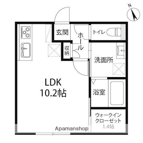 MAISON DE PIN(ワンルーム/1階)の間取り写真