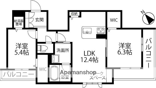 ジョルナーレ香林坊(2LDK/3階)の間取り写真