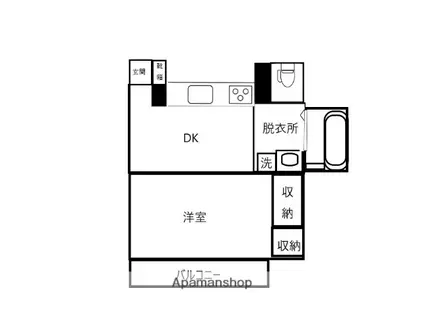 第二直江ビル(1DK/2階)の間取り写真