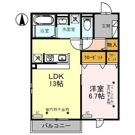DーRESIDENCE藤江Ⅱ(1LDK/3階)の間取り写真