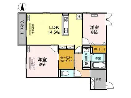 DーRESIDENCE諸江町HELZ(2LDK/3階)の間取り写真