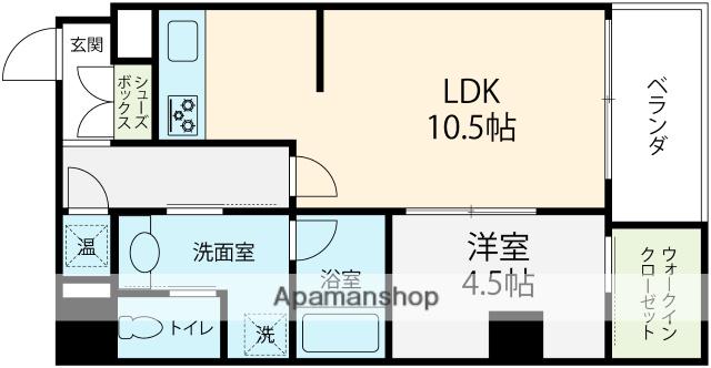 ファースト・レーベン竪町(1LDK/4階)の間取り写真